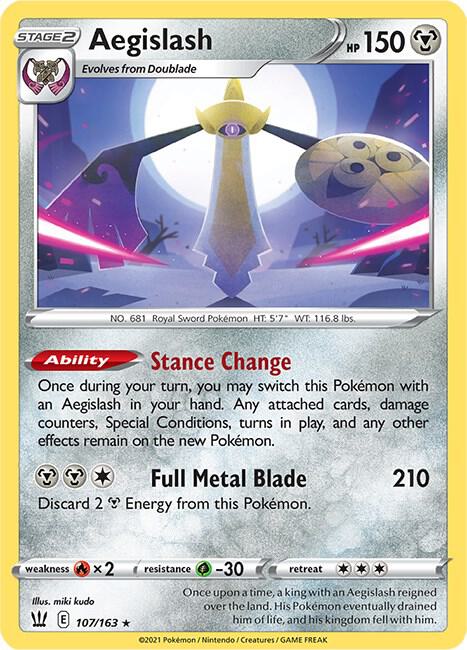 Pokemon - Battle Styles - Aegislash - 107/163 - Reverse Holofoil