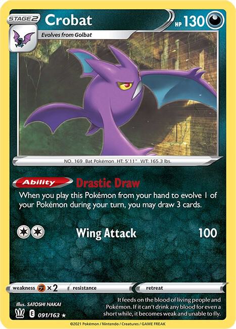 Pokemon - Battle Styles - Crobat - 091/163 - Reverse Holofoil