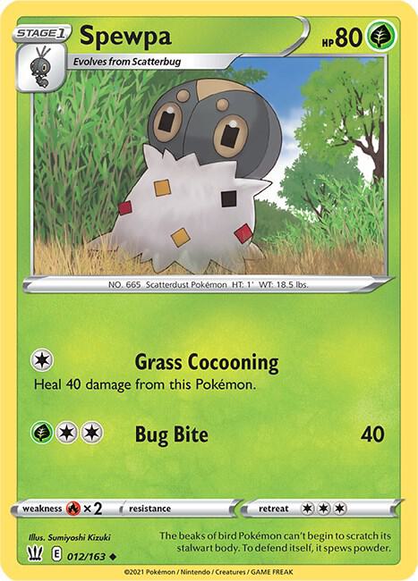 Pokemon - Battle Styles - Spewpa - 012/163 - Reverse Holofoil