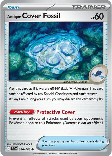 Pokemon - Scarlet & Violet - Black Bolt - Antique Cover Fossil - 080/086 - Reverse Holofoil