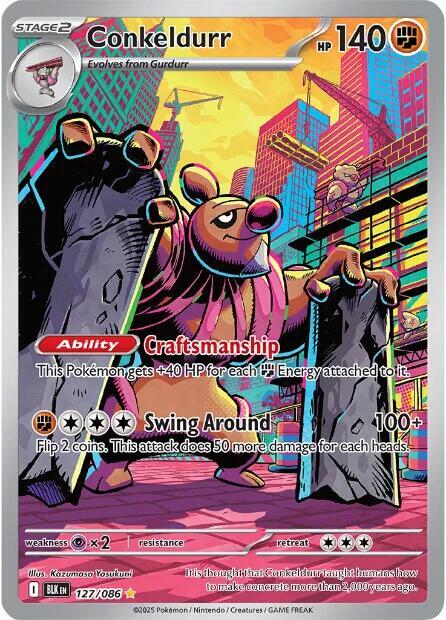 Pokemon - Scarlet & Violet - Black Bolt - Conkeldurr - 127/086 - Holofoil