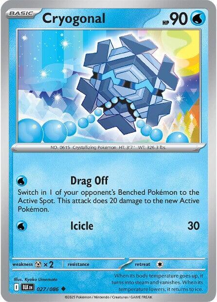 Pokemon - Scarlet & Violet - Black Bolt - Cryogonal - 027/086 - Reverse Holofoil