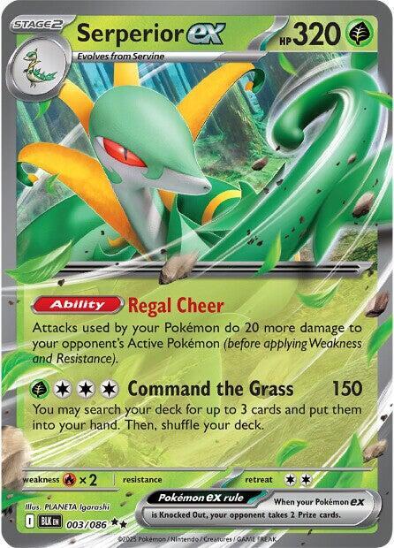 Pokemon - Scarlet & Violet - Black Bolt - Serperior ex - 003/086 - Holofoil