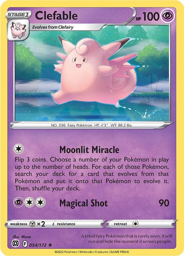 Pokemon - Brilliant Stars - Clefable - 054/172 - Reverse Holofoil