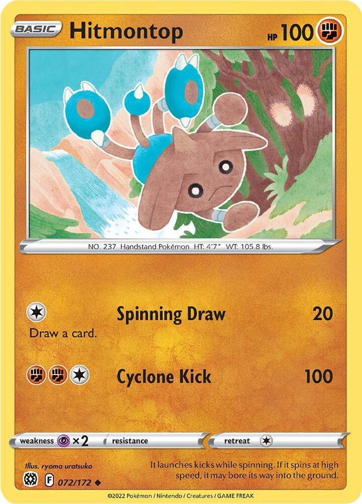 Pokemon - Brilliant Stars - Hitmontop - 072/172 - Reverse Holofoil
