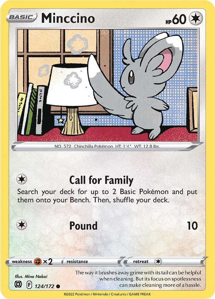 Pokemon - Brilliant Stars - Minccino - 124/172 - Reverse Holofoil