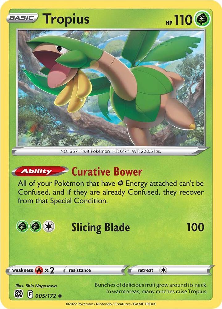 Pokemon - Brilliant Stars - Tropius - 005/172 - Reverse Holofoil