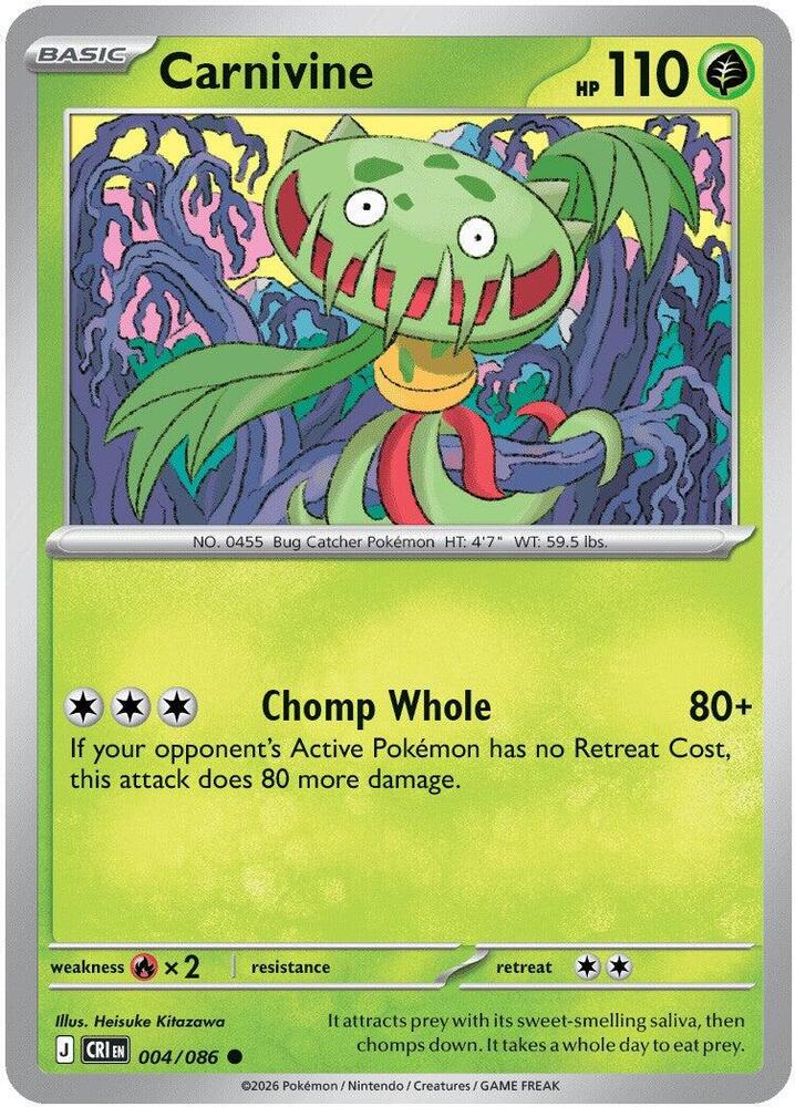 Pokemon - Chaos Rising - Carnivine - 004/086 - Normal