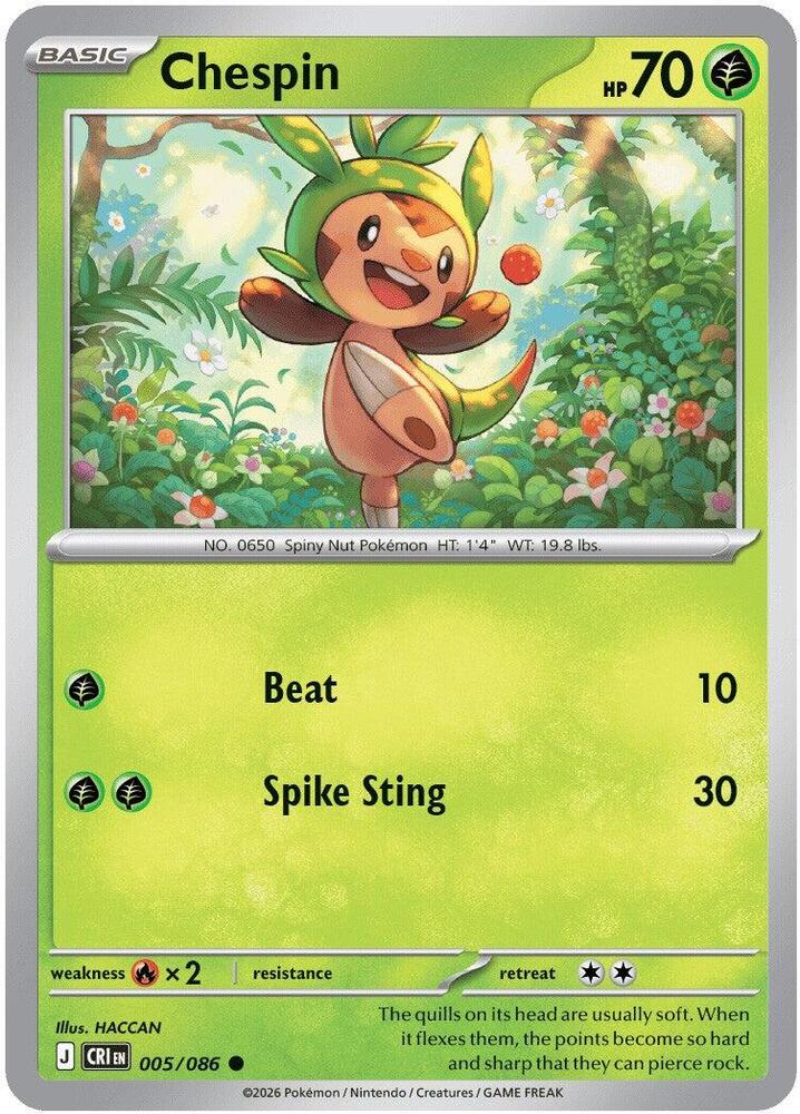 Pokemon - Chaos Rising - Chespin - 005/086 - Normal