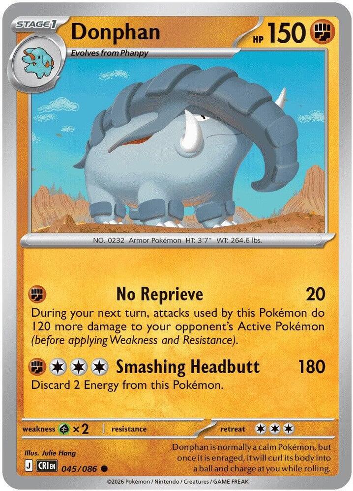 Pokemon - Chaos Rising - Donphan - 045/086 - Reverse Holofoil