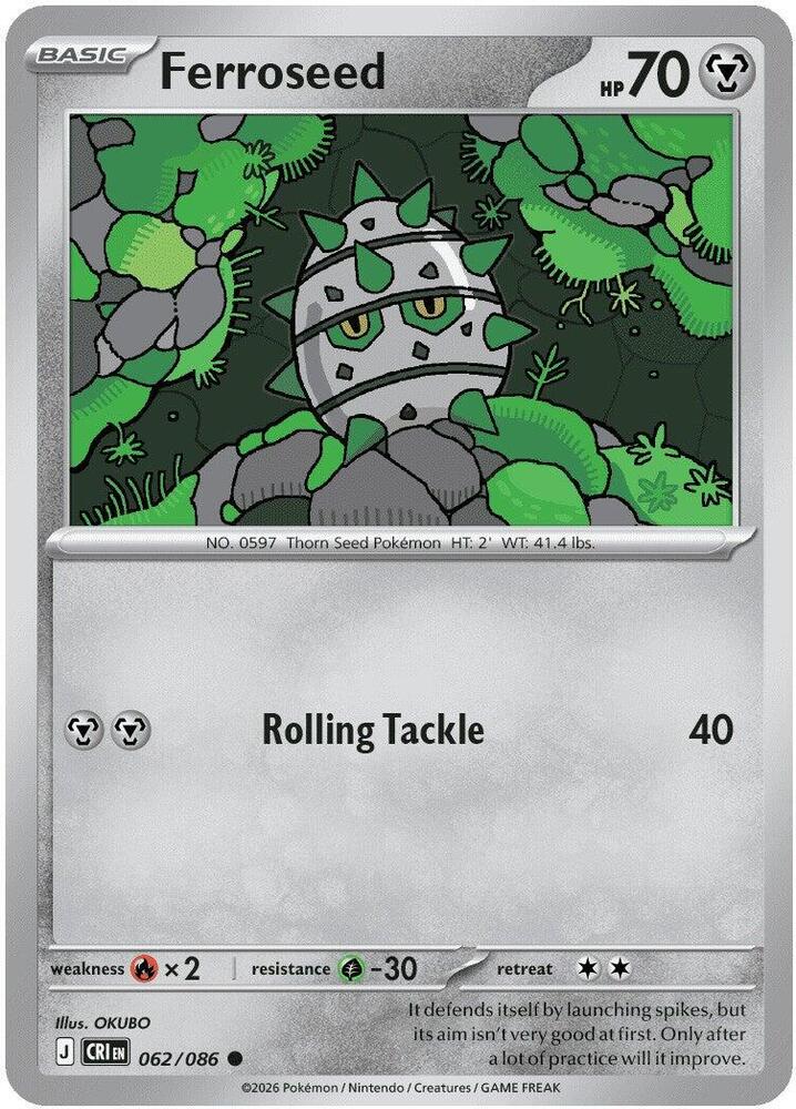 Pokemon - Chaos Rising - Ferroseed - 062/086 - Normal