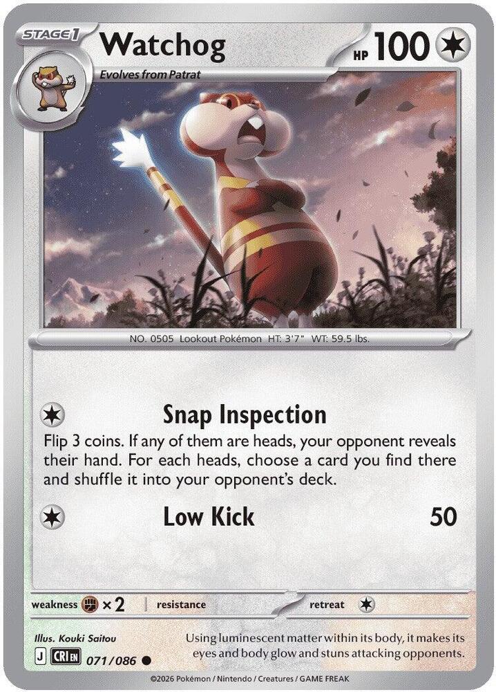 Pokemon - Chaos Rising - Watchog - 071/086 - Normal