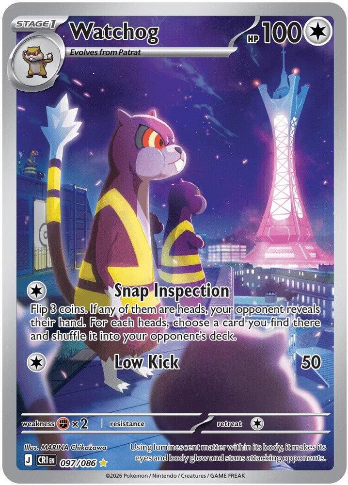 Watchog 097/086 Holofoil — Chaos Rising Pokémon card