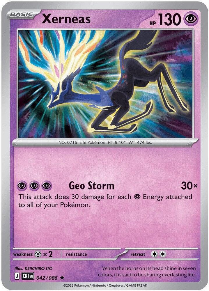 Xerneas 042/086 Holofoil — Chaos Rising Pokémon card