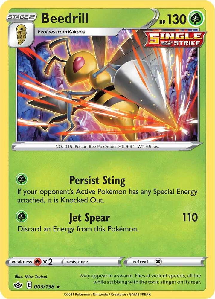 Pokemon - Chilling Reign - Beedrill - 003/198 - Reverse Holofoil