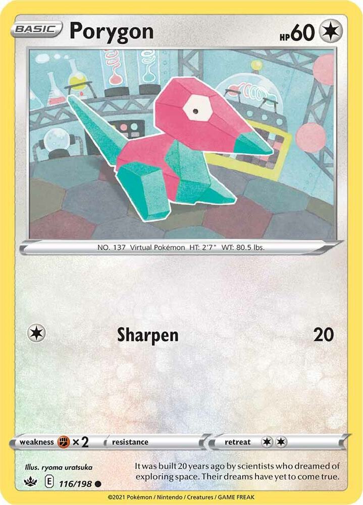 Pokemon - Chilling Reign - Porygon - 116/198 - Reverse Holofoil