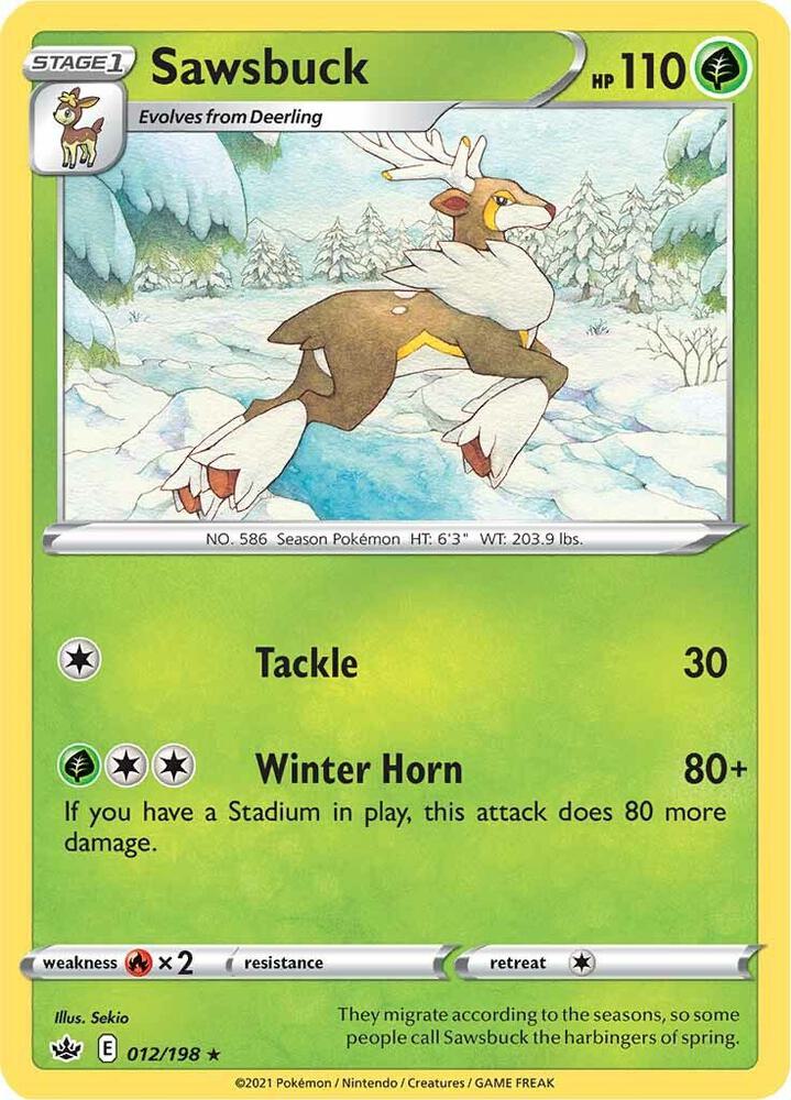 Pokemon - Chilling Reign - Sawsbuck - 012/198 - Reverse Holofoil