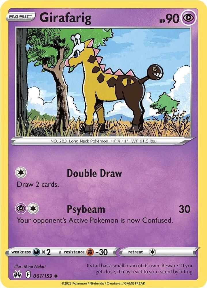 Pokemon - Crown Zenith - Girafarig - 061/159 - Reverse Holofoil