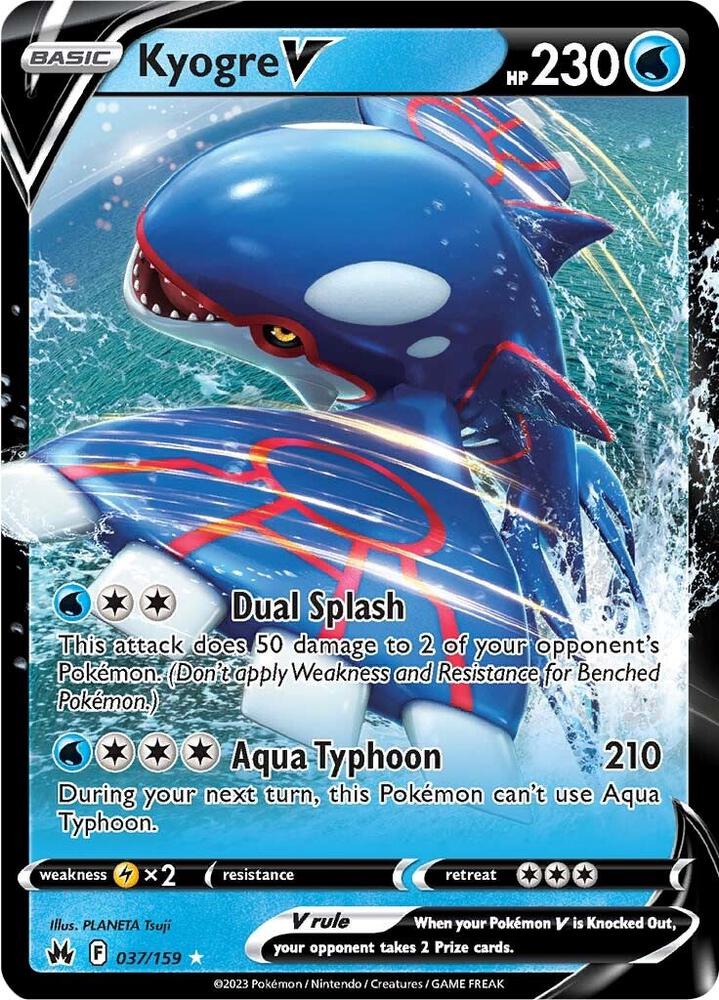 Pokemon - Crown Zenith - Kyogre V - 037/159 - Holofoil