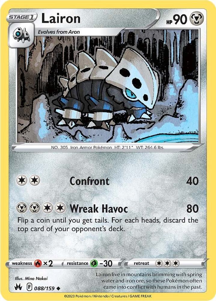 Pokemon - Crown Zenith - Lairon - 088/159 - Reverse Holofoil