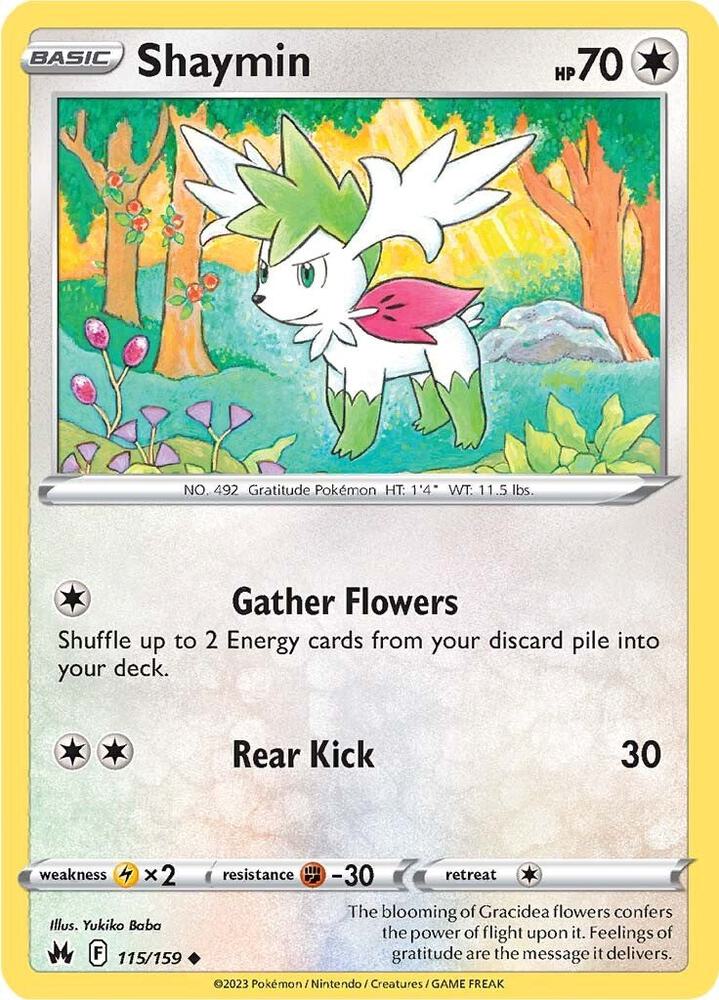 Pokemon - Crown Zenith - Shaymin - 115/159 - Reverse Holofoil