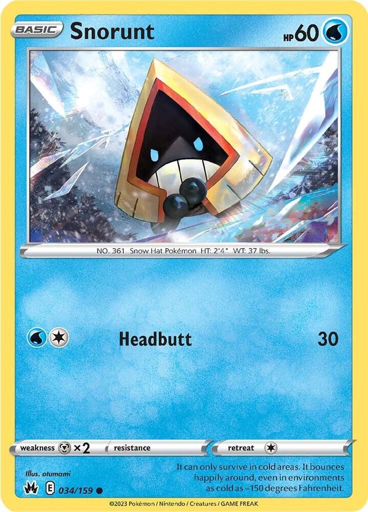 Pokemon - Crown Zenith - Snorunt - 034/159 - Reverse Holofoil