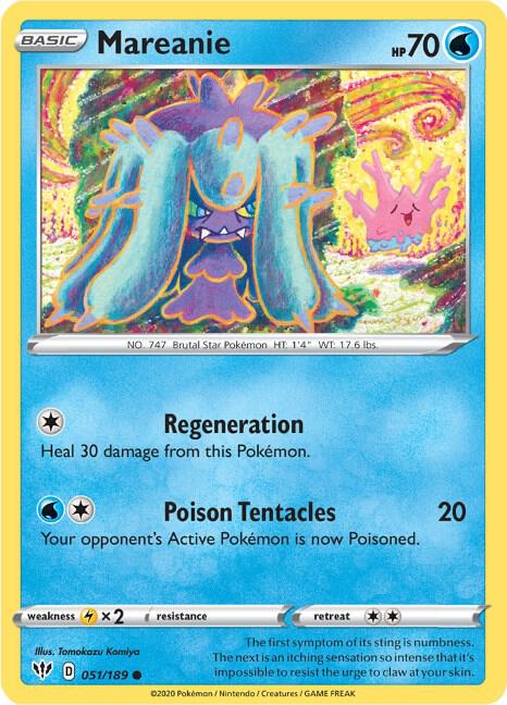 Pokemon - Darkness Ablaze - Mareanie - 051/189 - Reverse Holofoil