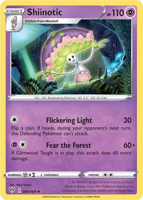 Pokemon - Darkness Ablaze - Shiinotic - 080/189 - Reverse Holofoil