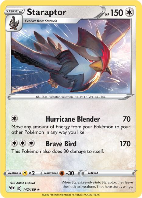 Pokemon - Darkness Ablaze - Staraptor - 147/189