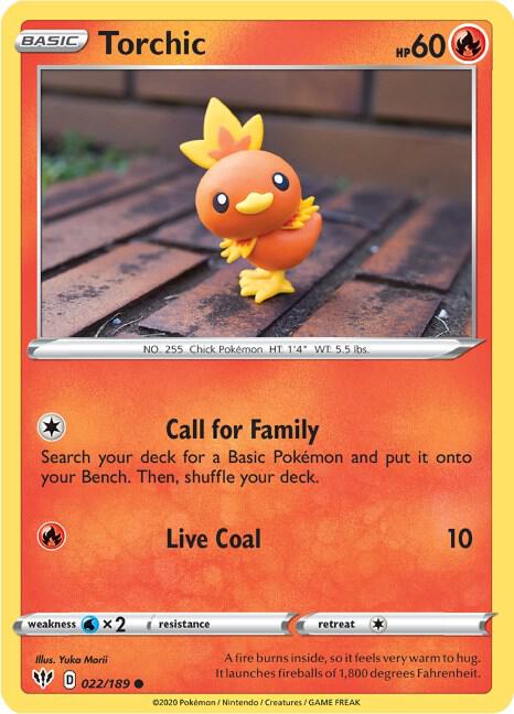 Pokemon - Darkness Ablaze - Torchic - 022/189 - Reverse Holofoil