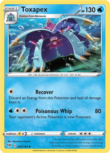 Pokemon - Darkness Ablaze - Toxapex - 052/189 - Reverse Holofoil