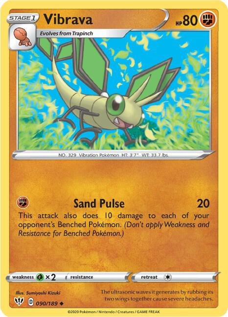 Pokemon - Darkness Ablaze - Vibrava - 090/189 - Reverse Holofoil