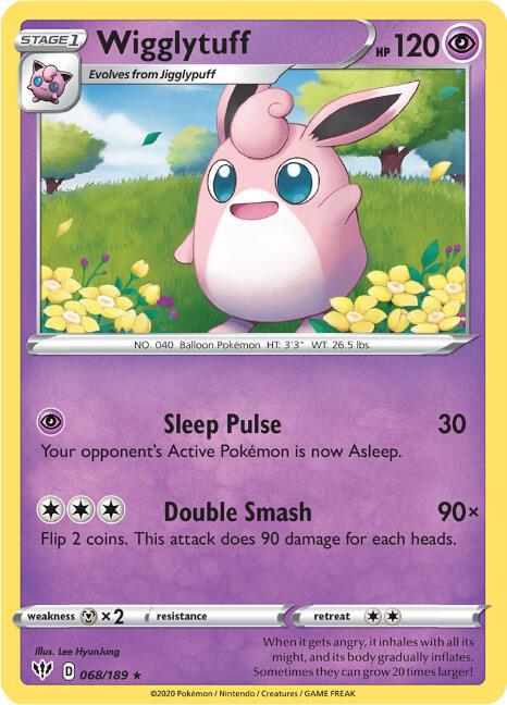 Pokemon - Darkness Ablaze - Wigglytuff - 068/189 - Reverse Holofoil