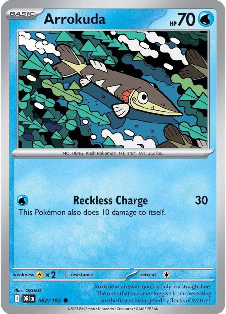 Pokemon - Destined Rivals - Arrokuda - 062/182 - Reverse Holofoil