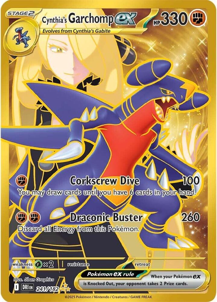 Pokemon - Destined Rivals - Cynthia's Garchomp ex - 241/182 - Holofoil