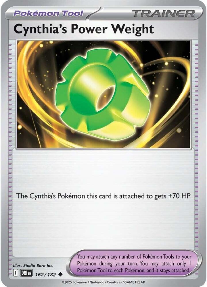 Pokemon - Destined Rivals - Cynthia's Power Weight - 162/182 - Reverse Holofoil