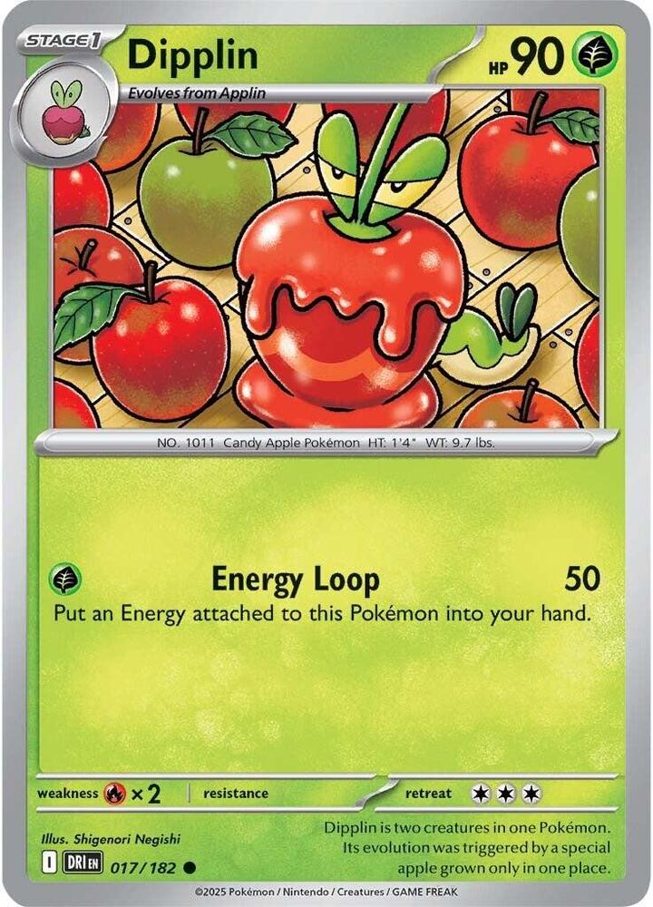 Pokemon - Destined Rivals - Dipplin - 017/182 - Reverse Holofoil