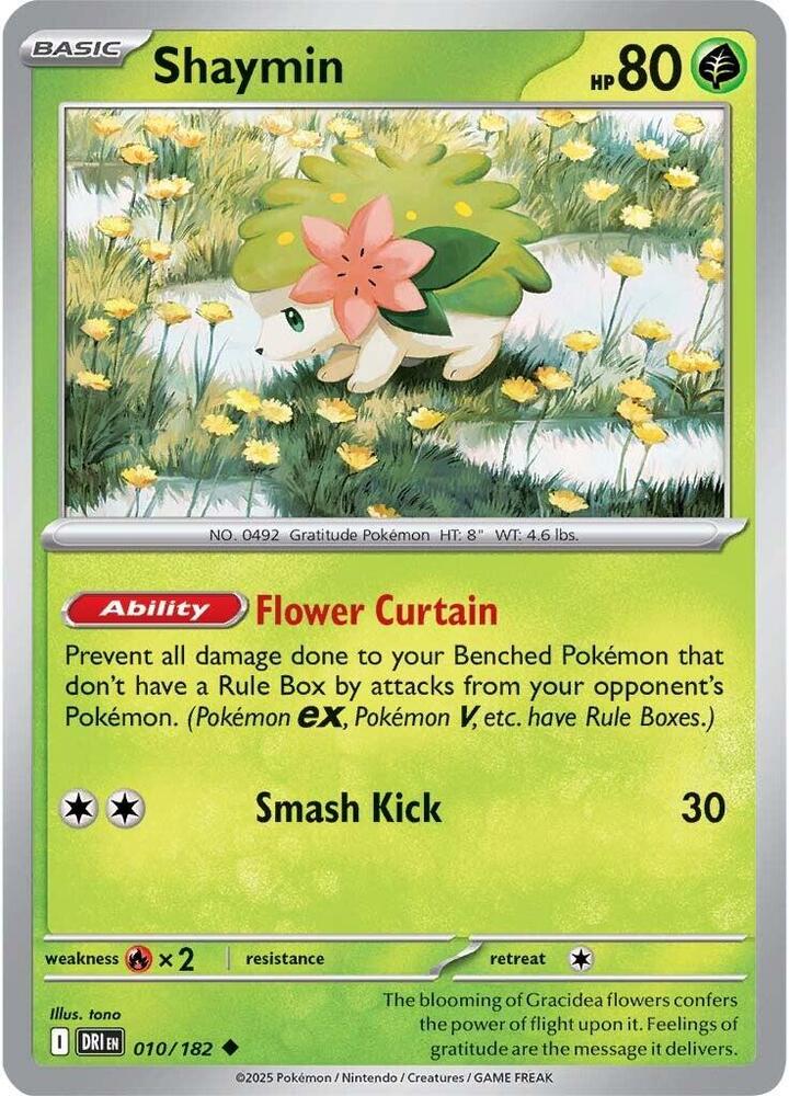 Pokemon - Destined Rivals - Shaymin - 010/182 - Reverse Holofoil