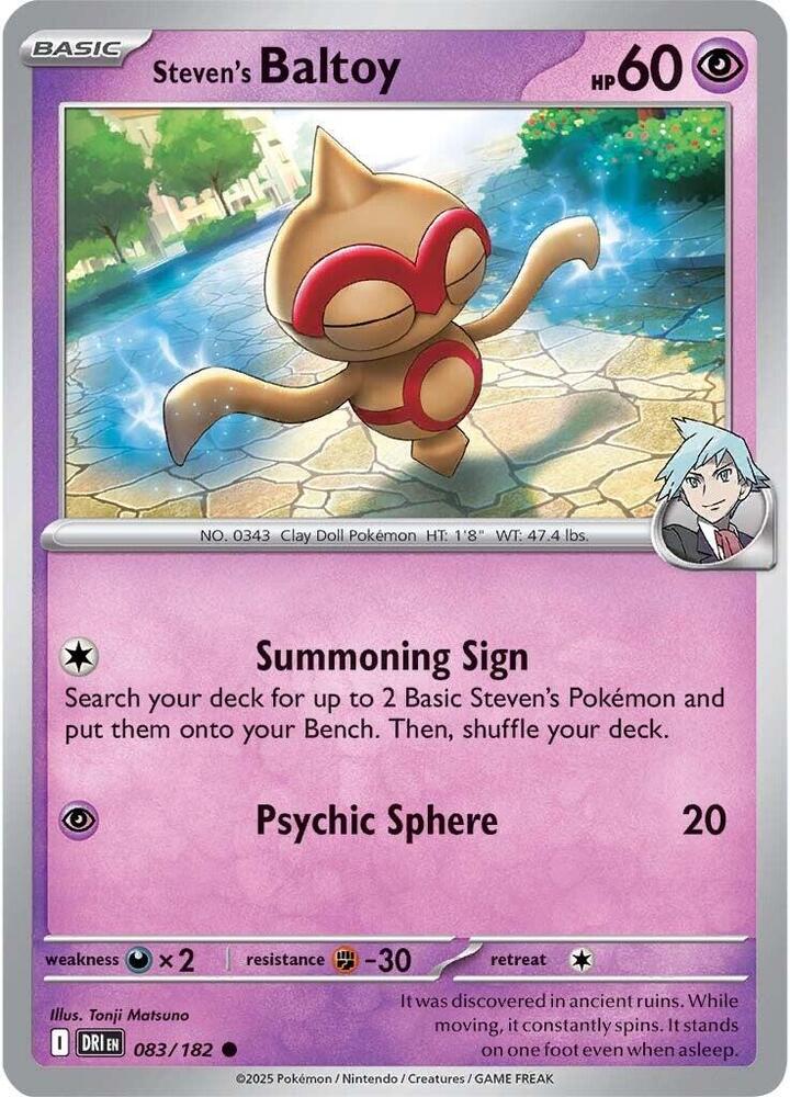 Pokemon - Destined Rivals - Steven's Baltoy - 083/182