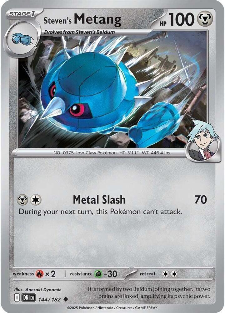 Pokemon - Destined Rivals - Steven's Metang - 144/182 - Reverse Holofoil