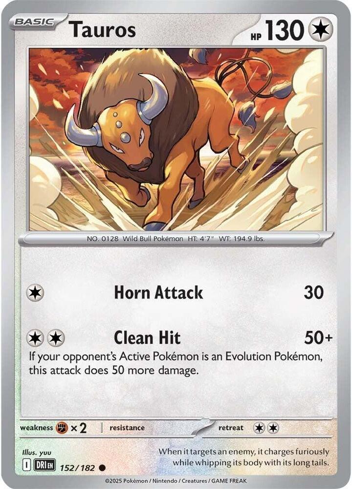 Pokemon - Destined Rivals - Tauros - 152/182 - Reverse Holofoil