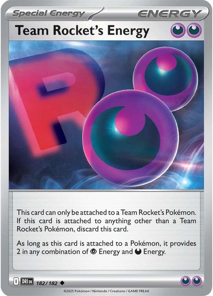 Pokemon - Destined Rivals - Team Rocket's Energy - 182/182 - Reverse Holofoil