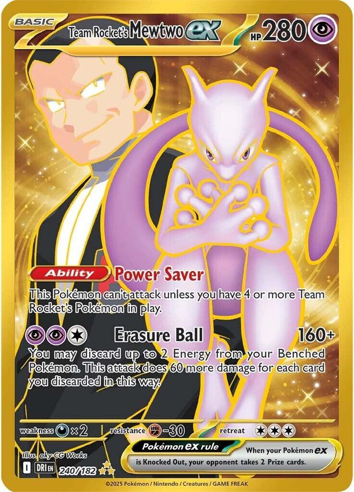 Pokemon - Destined Rivals - Team Rocket's Mewtwo ex - 240/182 - Holofoil
