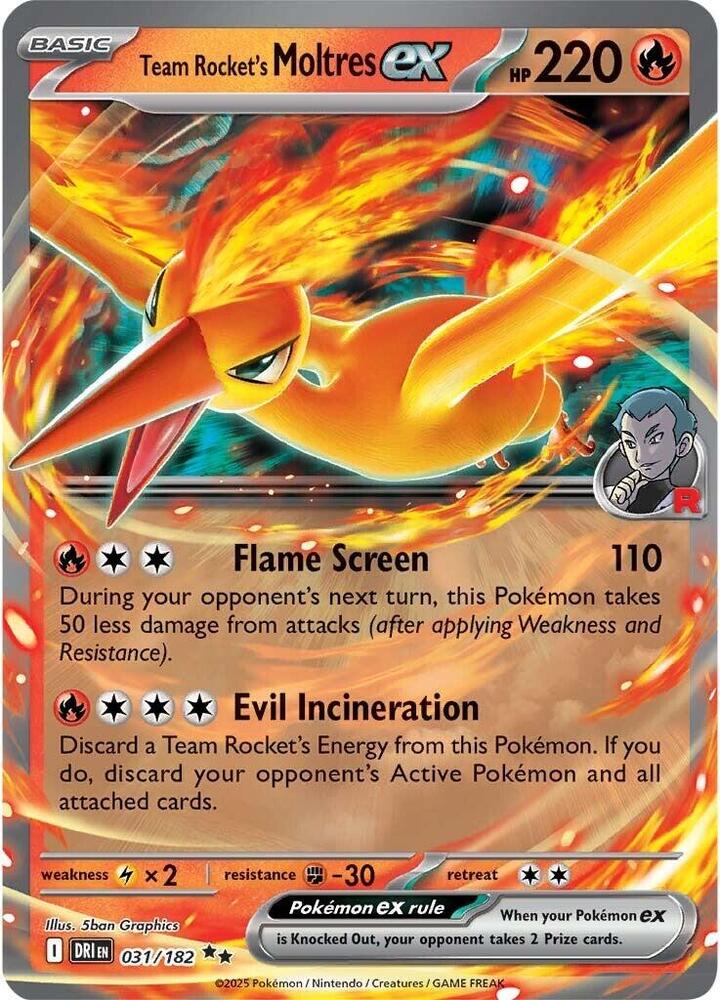 Pokemon - Destined Rivals - Team Rocket's Moltres ex - 031/182 - Holofoil