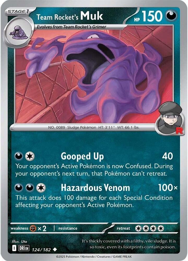 Pokemon - Destined Rivals - Team Rocket's Muk - 124/182 - Reverse Holofoil