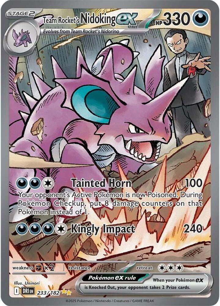 Pokemon - Destined Rivals - Team Rocket's Nidoking ex - 233/182 - Holofoil