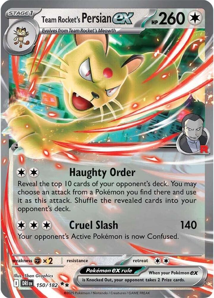 Pokemon - Destined Rivals - Team Rocket's Persian ex - 150/182 - Holofoil