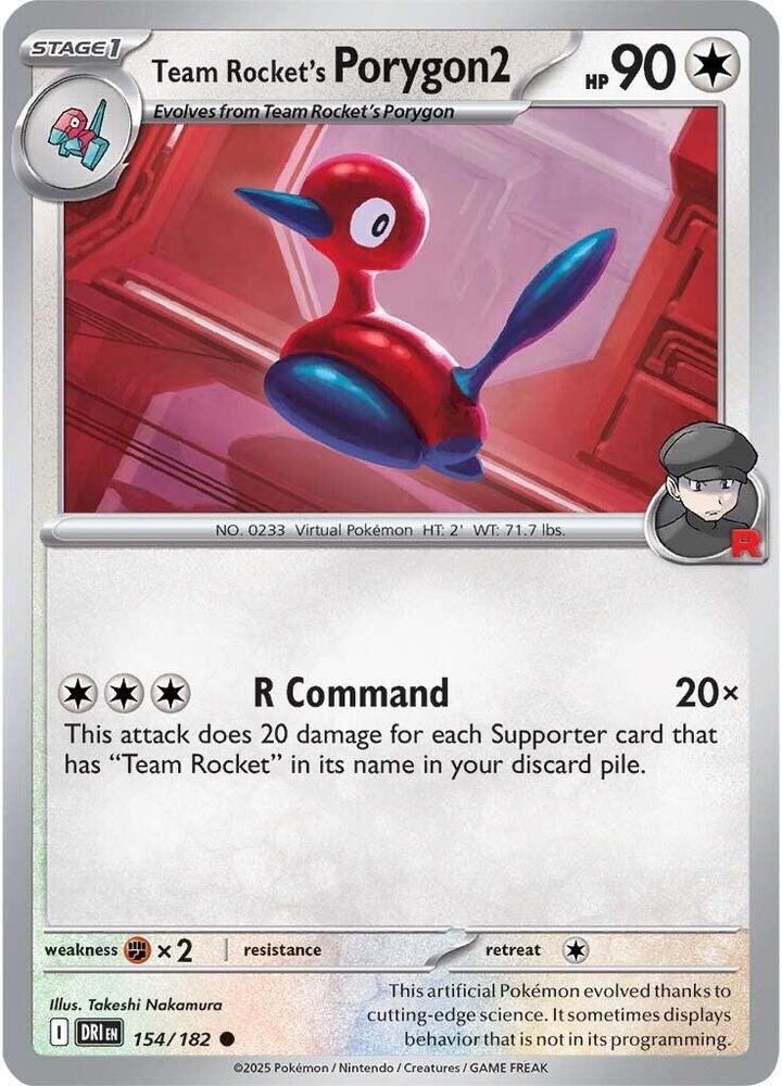 Pokemon - Destined Rivals - Team Rocket's Porygon2 - 154/182 - Reverse Holofoil