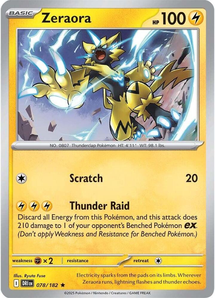Pokemon - Destined Rivals - Zeraora - 078/182 - Reverse Holofoil