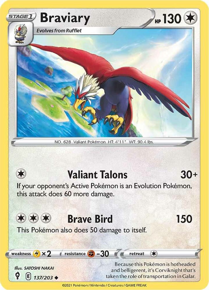 Pokemon - Evolving Skies - Braviary - 137/203